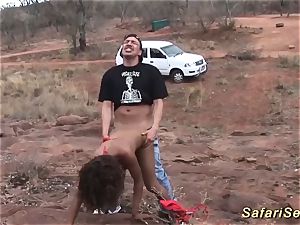 bony african milf outdoor drilled